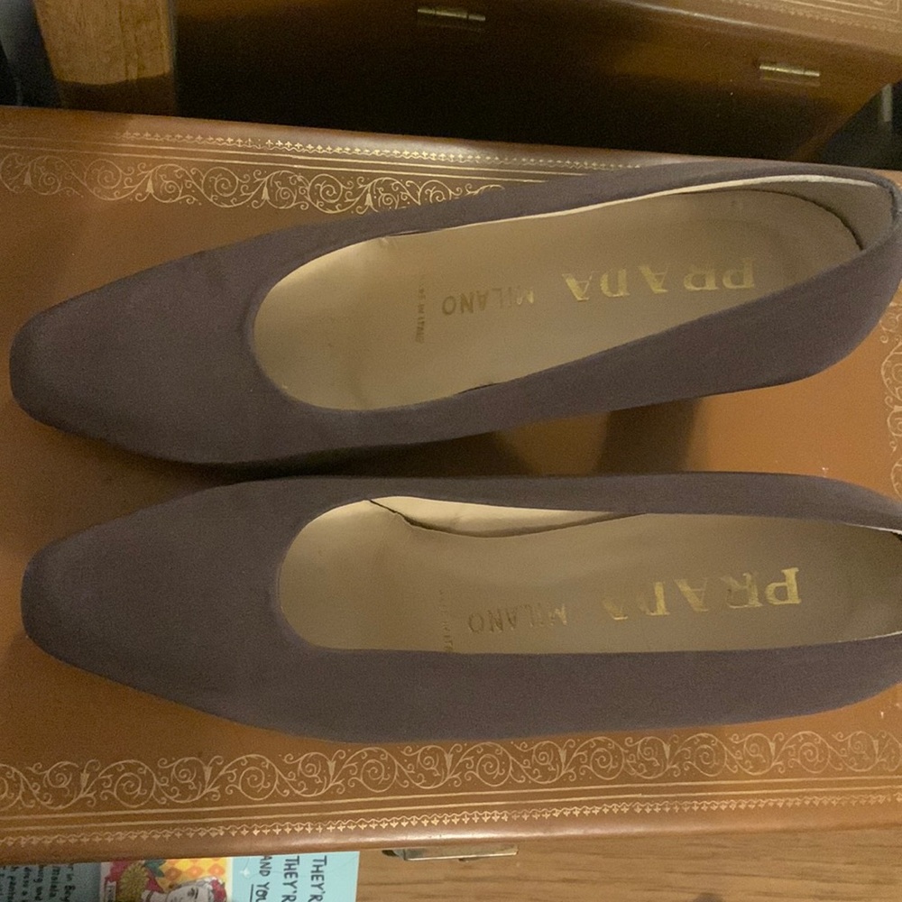 Prada Milano 36 1/2 brown low heels